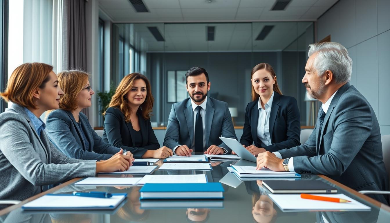 Family reviewing legal documents
